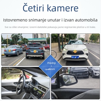 Četvero-kanalni 12-inčni dash cam s HD snimanjem, radarom, načinom čuvara i slikom za vožnju unatrag