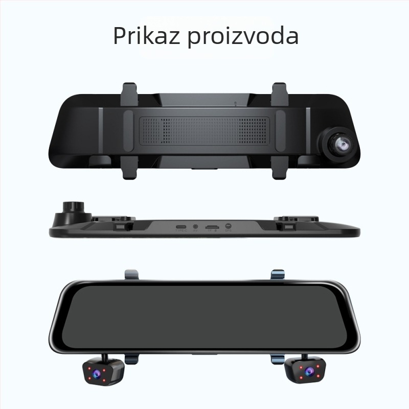 Četvero-kanalni 12-inčni dash cam s HD snimanjem, radarom, načinom čuvara i slikom za vožnju unatrag