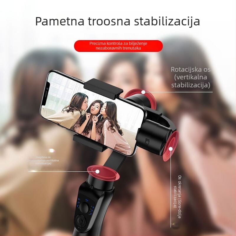S5B Ručni stabilizator za mobitel, troosni gimbal s antišokom, prepoznavanje lica, 360° horizontalno / 90° vertikalno okretanje