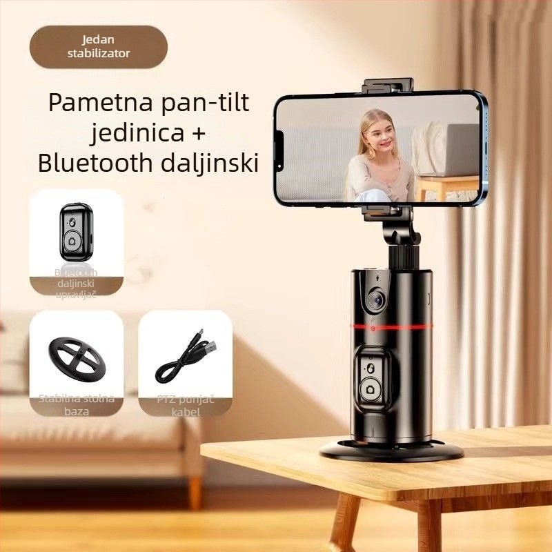 Triosični stolni gimbal s 360° rotacijom, praćenje u stvarnom vremenu i automatski selfie (bez aplikacije)