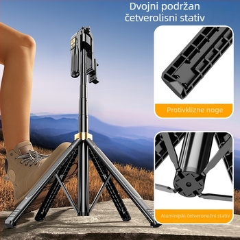 Selfie štap za mobilni telefon s pan-tilt 360° praćenjem i četveroosi stabilizator za livestream i fotografiju