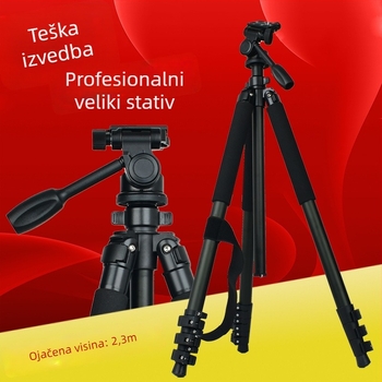 Kamerni stativ od aluminijske legure s 4 sekcije, PTZ 3D gimbal glava, nosivost 16–20 kg, pločica brzog otpuštanja, težina 2,8 kg