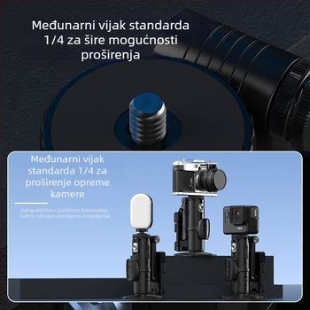 Putnički gimball s praćenjem lica i stabilnim snimanjem, 360° horizontalno i 360° vertikalno okretanje, prenosiv, težina 800 g