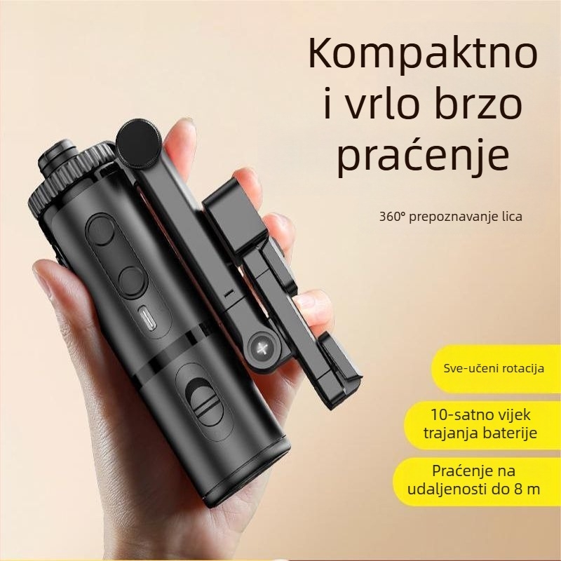 Putnički gimball s praćenjem lica i stabilnim snimanjem, 360° horizontalno i 360° vertikalno okretanje, prenosiv, težina 800 g