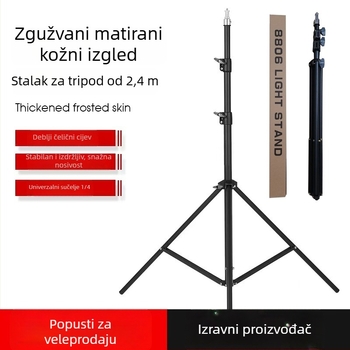 Keen fotografski stativ od karbonskog čelika s podnim nosačem LED rasvjetnog svjetla, 3-dijelni teleskop dizajn, nosivost 10 kg, visina 71–210 cm, promjeri cijevi 25/22/19 mm