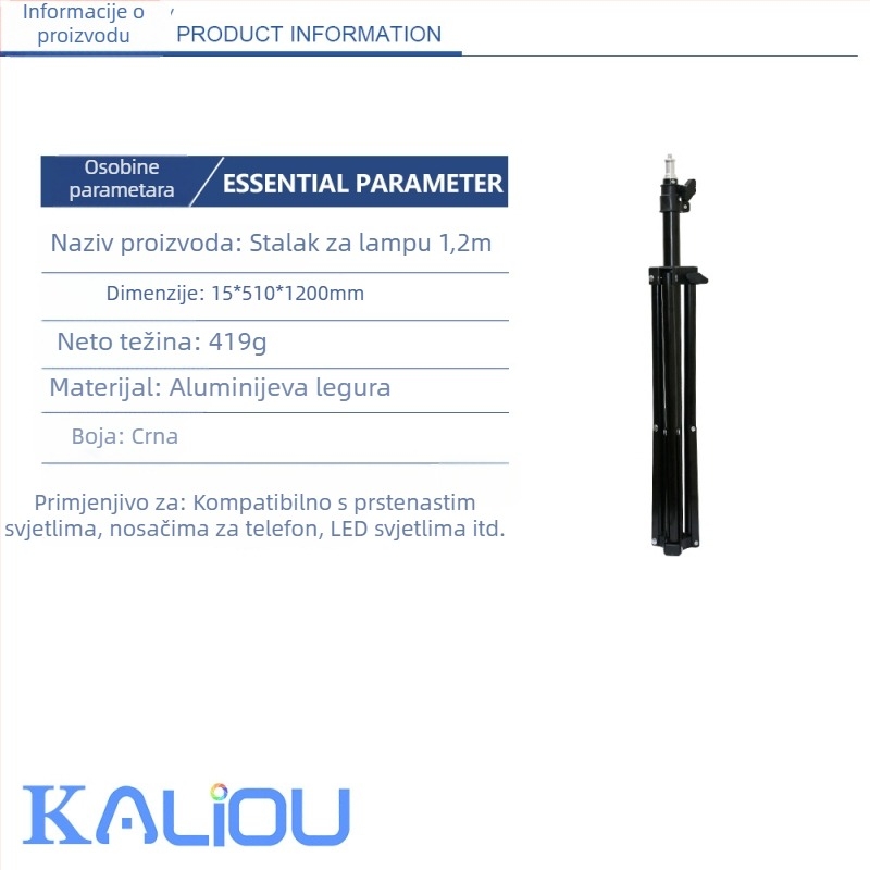 Stativ za kameru/monitor/projektor — stolni i podni, aluminij, nosivost 2–5 kg, 3D PTZ