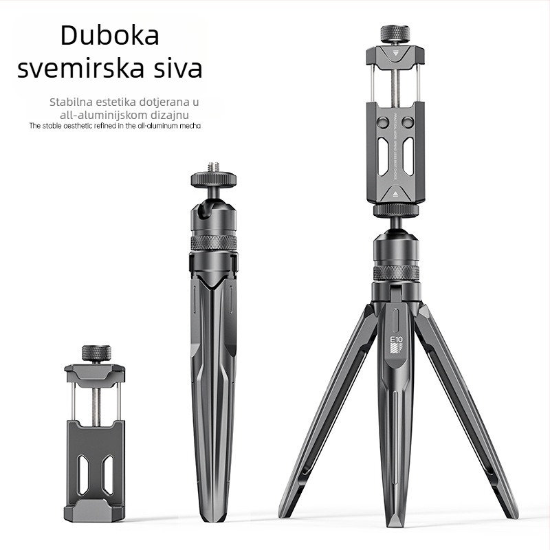 Boneruy Stolni držač za telefon s rotirajućom nosačem i stativom – univerzalno za live streaming, aluminijska legura, 125 g