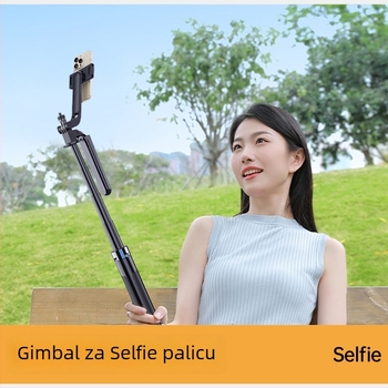 Selfie stativ s četiri noge, aluminijska legura, stabilizacija, Bluetooth daljinski upravljač, rasvjeta