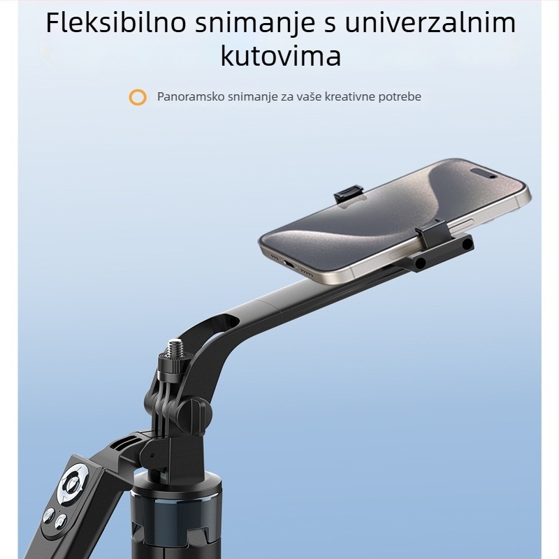 Selfie stativ s četiri noge, aluminijska legura, stabilizacija, Bluetooth daljinski upravljač, rasvjeta