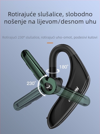 Bežične Bluetooth slušalice za jedno uho, sportski dizajn, za vožnju, redukcija buke, ultra-dugi vijek baterije