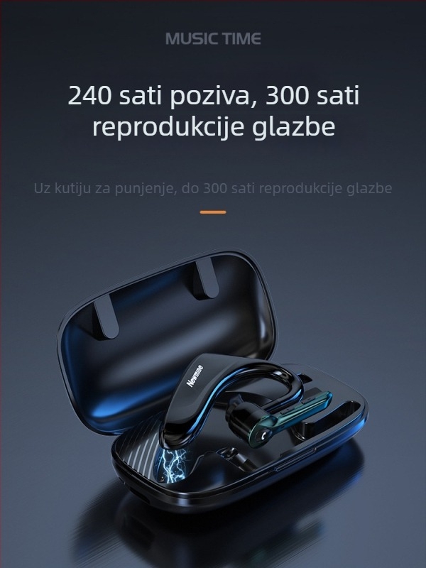 Bežične Bluetooth slušalice za jedno uho, sportski dizajn, za vožnju, redukcija buke, ultra-dugi vijek baterije