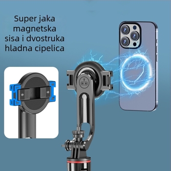 C20 Magnetski selfie štap s daljinskim upravljačem i rasvjetom za livestream — držač za telefon za stolnu i podnu upotrebu, Bluetooth