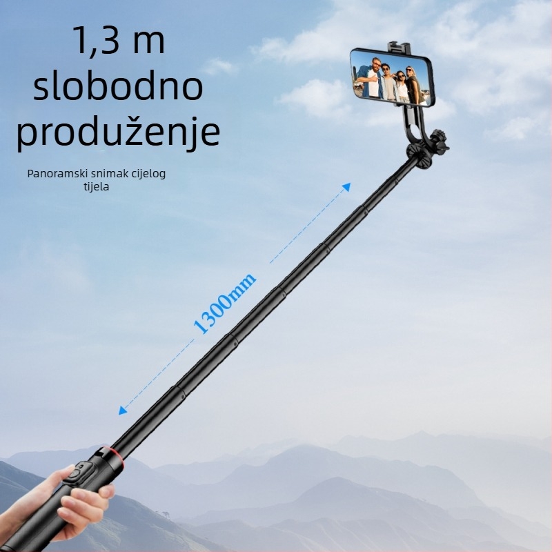C20 Magnetski selfie štap s daljinskim upravljačem i rasvjetom za livestream — držač za telefon za stolnu i podnu upotrebu, Bluetooth