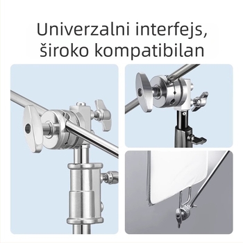 Fotografska magična ruka s C-tipom okvira, aluminijska legura, univerzalna klipsa, magična glava i okretna ploča za lampu