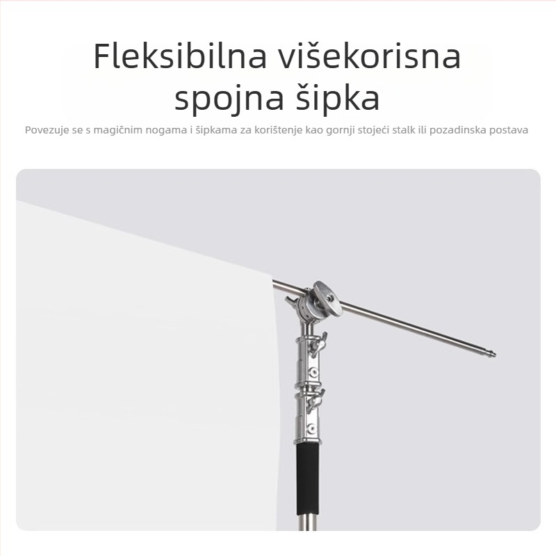 Fotografska magična ruka s C-tipom okvira, aluminijska legura, univerzalna klipsa, magična glava i okretna ploča za lampu