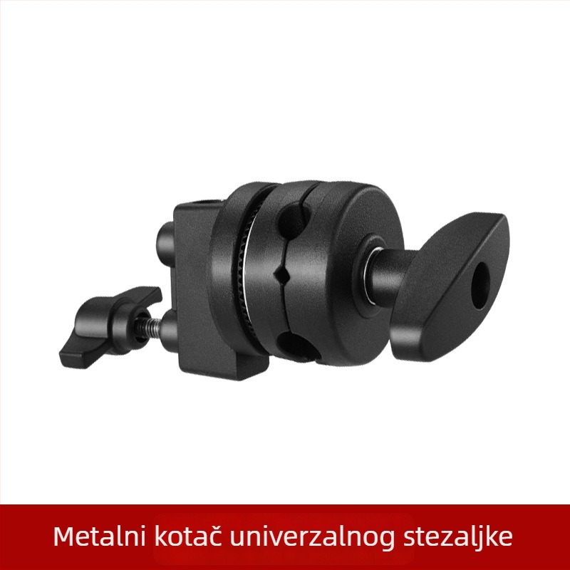 Fotografska magična ruka s C-tipom okvira, aluminijska legura, univerzalna klipsa, magična glava i okretna ploča za lampu