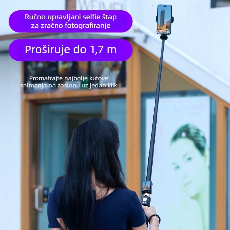 Selfie štap s projekcijom zaslona i podnim trokrakom stativom za telefon, univerzalno CL07
