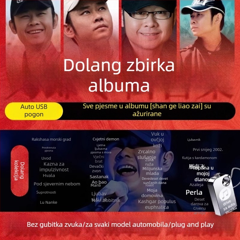 Dao Lang 2024 album USB flash drive – kompletna automobilna kolekcija, lossless MP3 visoke kvalitete, 128m, Model 02, napajanje preko upaljača