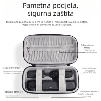 Kutija s čvrstim kućištem za DJI Osmo Pocket 3, corduroy fotografska torba, unisex, kućno spremanje