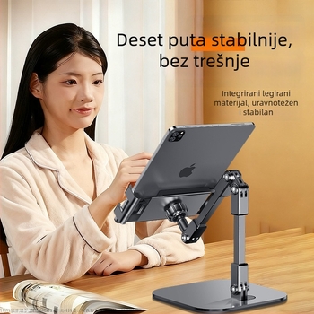 Stalak za stolno livestreamanje, metalna teleskopna konstrukcija, nadgledavanje s gornje strane, univerzalna kompatibilnost s mobitelima i držačem za tablet, mogućnost prilagodbe