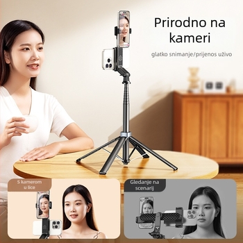 Little Day držač za telefon za livestream s teleprompterom, univerzalni aluminijski stativ za selfie