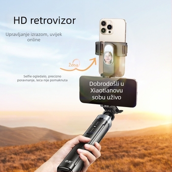 Little Day držač za telefon za livestream s teleprompterom, univerzalni aluminijski stativ za selfie