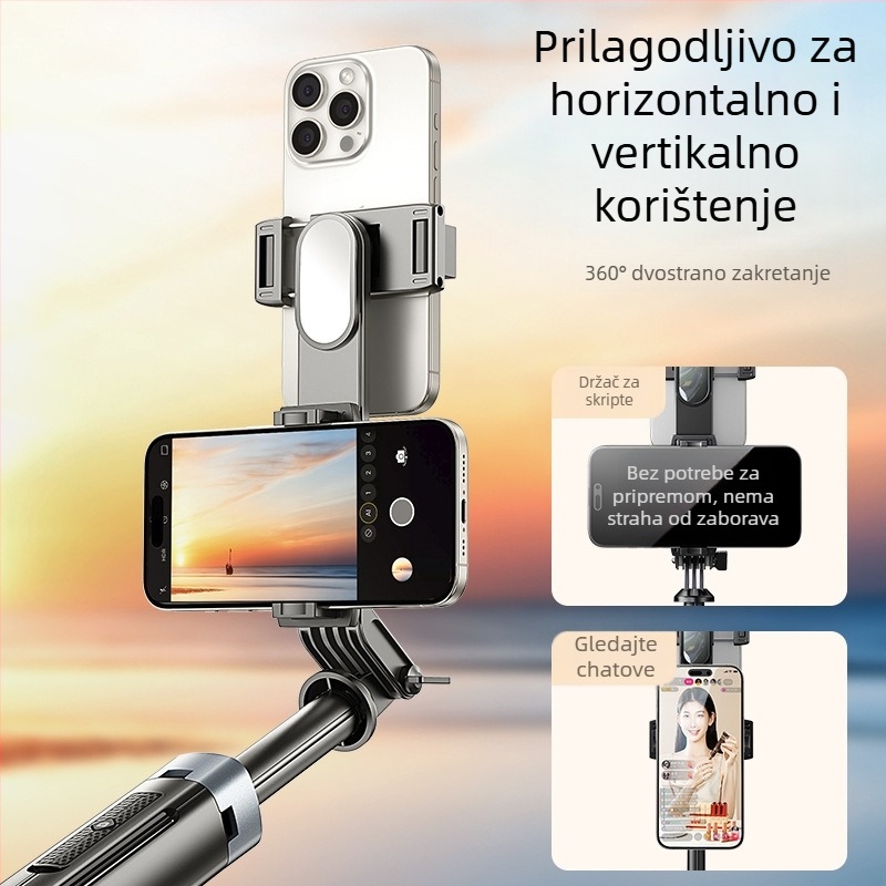 Little Day držač za telefon za livestream s teleprompterom, univerzalni aluminijski stativ za selfie