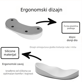 Uredska podložnica za zglob – silikon, protivklizna, vodootporna, jednostrana; model Q8, oko 40 g