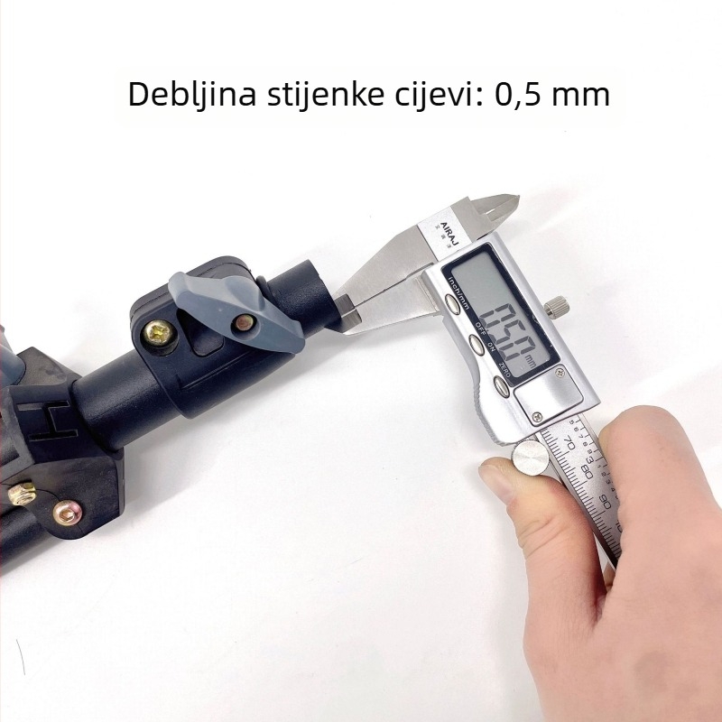 Stativ za lampu i fotografiju od ugljičnog čelika, 3 čvora, radna visina 0,7–2,1 m, promjer cijevi 16–25 mm, nosivost 7–10 kg.