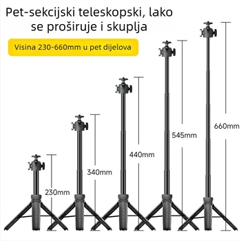 T4 stativ s kuglastom glavom, aluminijskog legura, 5 dijelova, nosivost 2–5 kg, bez ploče za brzo oslobađanje