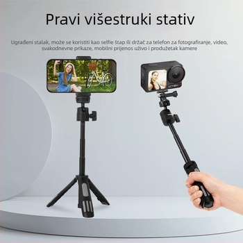 Aluminijski produžni stativ i fiksna držač za DJI Action4/5 Pro sportsku kameru i mobitel