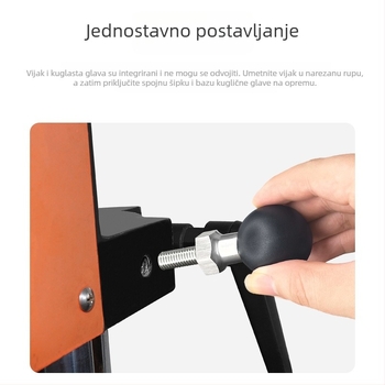 Držač za kameru s navojem 3/8, kuglasta glava 38 mm, materijal od nehrđajućeg čelika + guma, nosivost do 7 kg