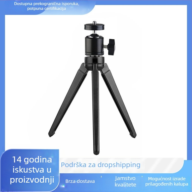 Stativ za DSLR/GoPro od aluminijske legure, 3-sekcijske noge, kuglasta glava, nosivost 6–10 kg, pločica brzog otpuštanja