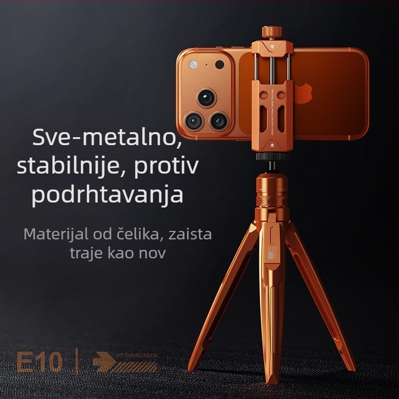 Nadgledavajući držač aluminijske legure, prijenosni sklopivi stativ za bezzrkodne fotoaparate i pametne telefone, anti podrhtavanje