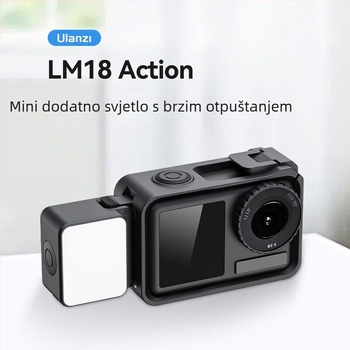 Ulanzi MT-09 Mini Produžni Stativ za DJI Action 6/5 Pro/4 – ABS + aluminij, 3 sekcije, nosivost 1 kg, težina 74 g, sklopljena visina 12,7 cm