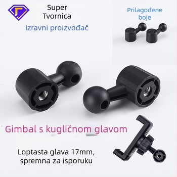 Pipe pan/tilt držač za mobitel, 1/4" navoj, plastični, za livestream, prilagodljiv