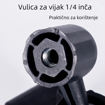 Pipe pan/tilt držač za mobitel, 1/4" navoj, plastični, za livestream, prilagodljiv