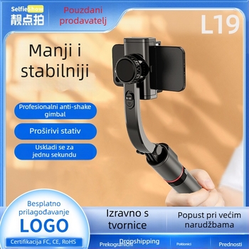 Stabilizator za telefon s automatskim praćenjem, ručni stabilizator s selfie štapiom i tripodom, ugrađena rasvjeta, Bluetooth daljinski upravljač, univerzalna kompatibilnost