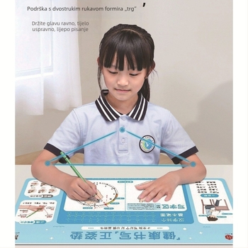 Podloga za stol za učenike s uputama za pravilno držanje olovke i pravilnu sjedeću poziciju, prirodni kaučuk, jednostrana, prijenos topline, OEM prilagodba