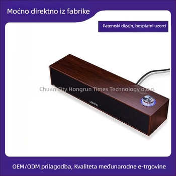 Desktop Bluetooth zvučnik, drveno kućište, USB napajanje, 2 zvučnika, 3W snage