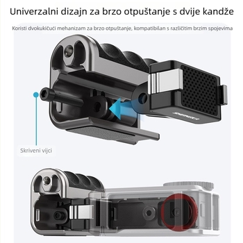 Držač od aluminijske legure za DJI Action3/4/5 Pro – kompletan metalni okvir s kućicom zeca