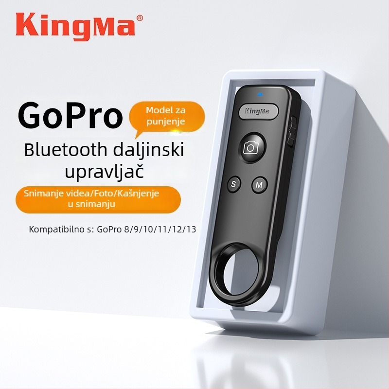 Bluetooth daljinski upravljač za sportske kamere — Kingma RC02, kompatibilan s GoPro i Insta360 (X5/X4/Ace PRO2/GoPro13)