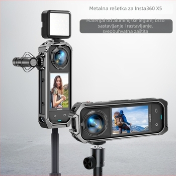 Insta360 X5 Cage — Aluminijski zaštitni okvir za panoramsku sportsku kameru (Model XY-X5 Cage)