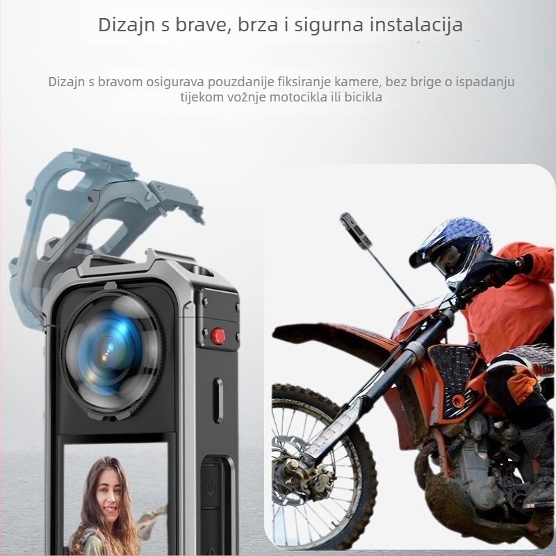 Insta360 X5 Cage — Aluminijski zaštitni okvir za panoramsku sportsku kameru (Model XY-X5 Cage)