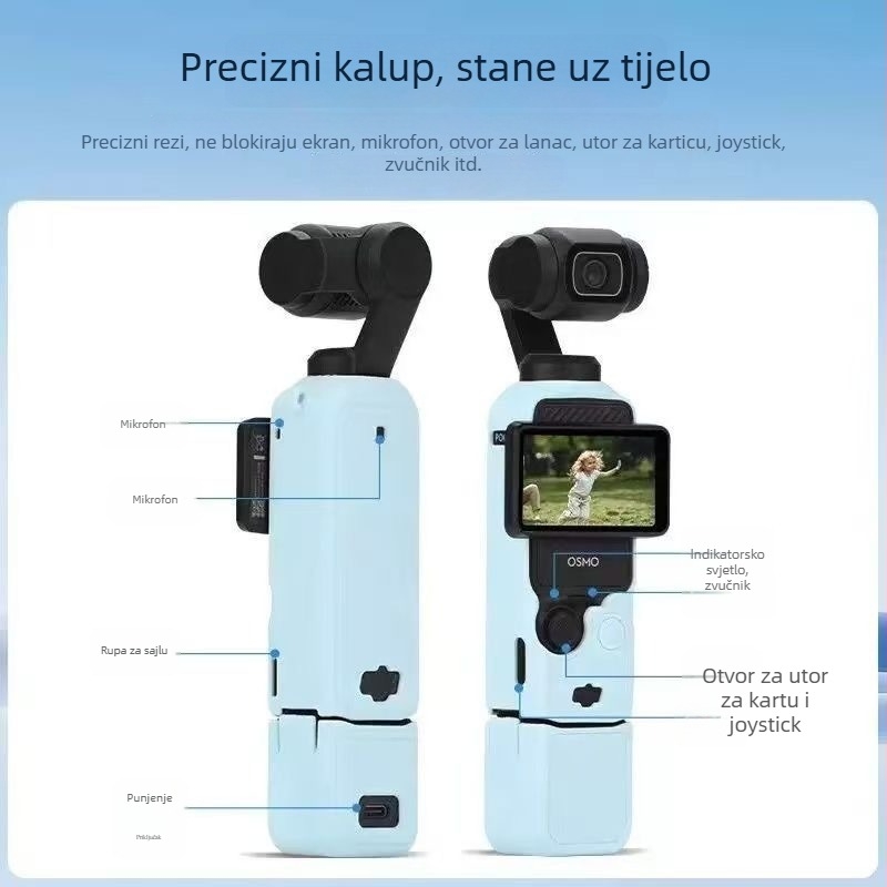 Silikonsko zaštitno kućište za DJI Pocket 3 – kompatibilno s Pocket3, materijal silikon, zaštita gimballa