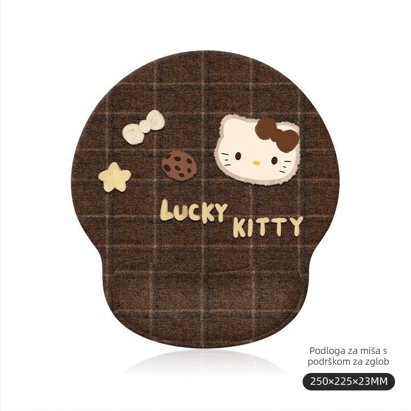Hello Kitty leopard print podložak za zglob miša, silikon, jednostrani, funkcija kalkulatora, ispis dizajna, model Mp-0650