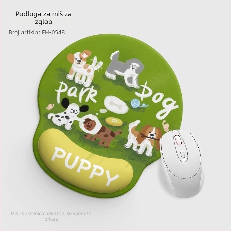 Podlaga za miš s podrškom za zglob – prirodna guma, jednostrana, za stolno i prijenosno računalo, mogućnost logotipa