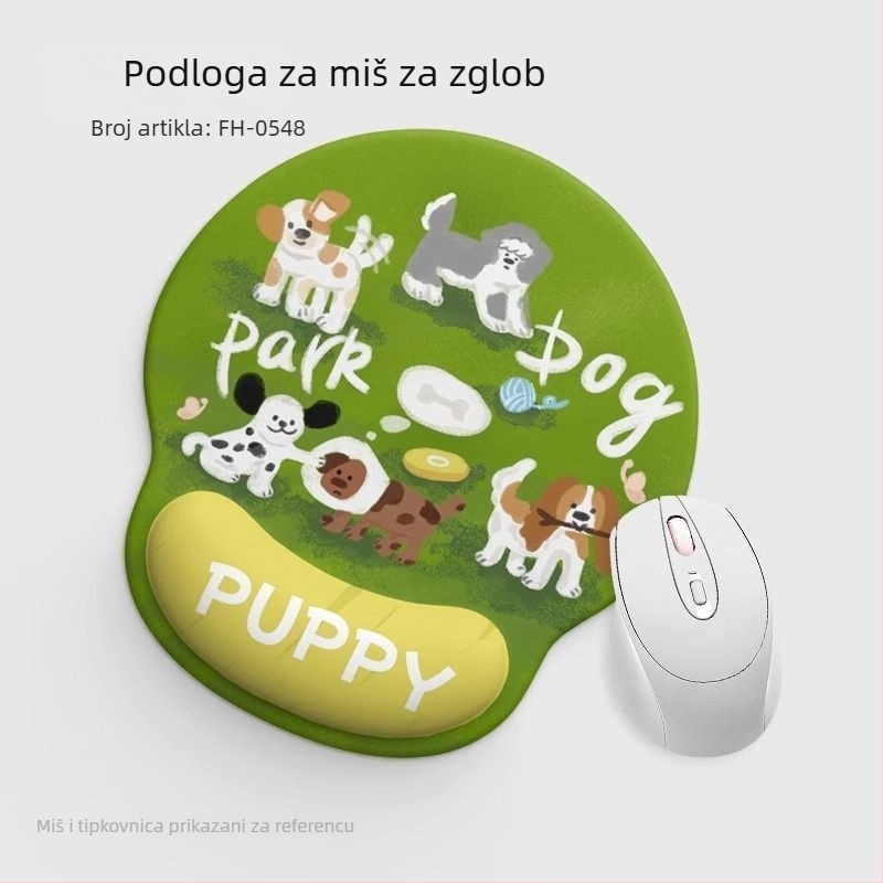 Podlaga za miš s podrškom za zglob – prirodna guma, jednostrana, za stolno i prijenosno računalo, mogućnost logotipa