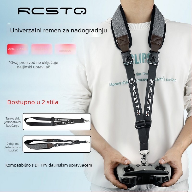 RCSTQ Narukvica za daljinsko upravljanje za DJI NEO Mini4Pro Avata2, model 1308100, materijal PA/nylon, s otisnutim logotipom, s jednom kopčom