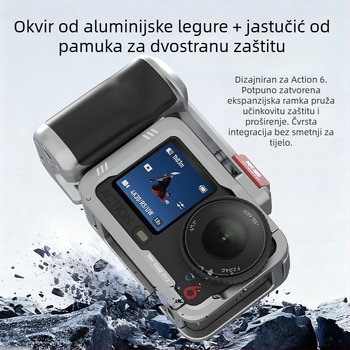 Kavez od aluminijske legure za DJI Action6 street ručicu, proširivi selfie štap, podrška otisku logotipa